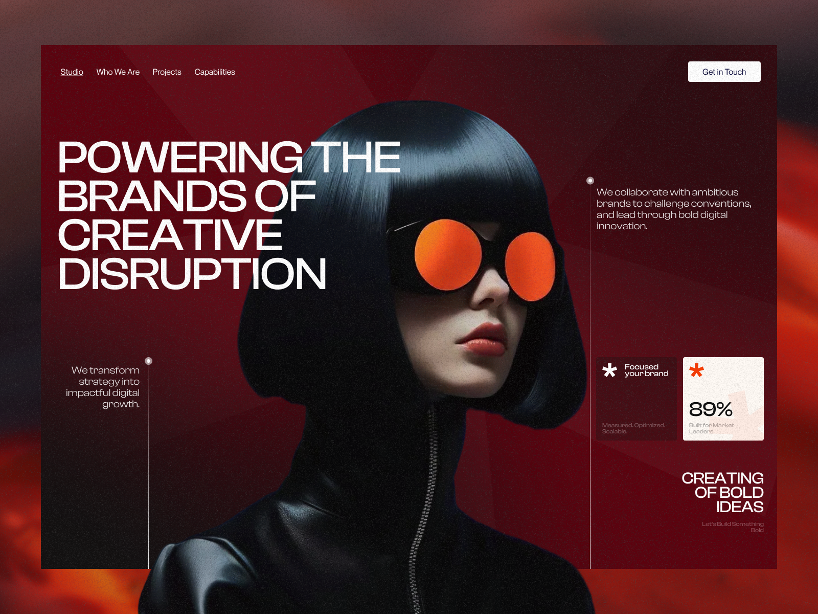 DISRUPT - Digital Agency Website (Hero) 3d branding digital agency graphic design hatypo studio hero hero design landing page one week wonders ui visual design website design