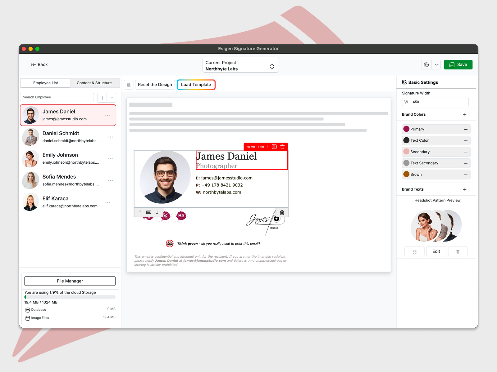 Esigen - Email Signature Generator desktop app email signature email signature generator email signature template email template gmail signature html email html signature nocode editor professional signature signature signature generator