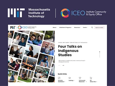 Redesign of MIT Institute Community and Equity Office (ICEO) branding graphic design ui