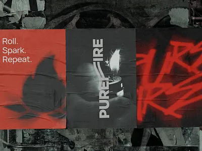 PUREFIRE® — Roll. Spark. Repeat. art direction brand identity brand strategy branding cannabis branding cannabis design color palette creative direction custom typography editorial design graffiti style graphic design logo logo design minimal design packaging design street culture typography urban design visual identity