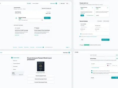 Post-pay checkout flow for HelloGov account creation applicant application checkout crm ecommerce egov form government govtech hellogov onboarding passport passport application progress step by step stepper summary