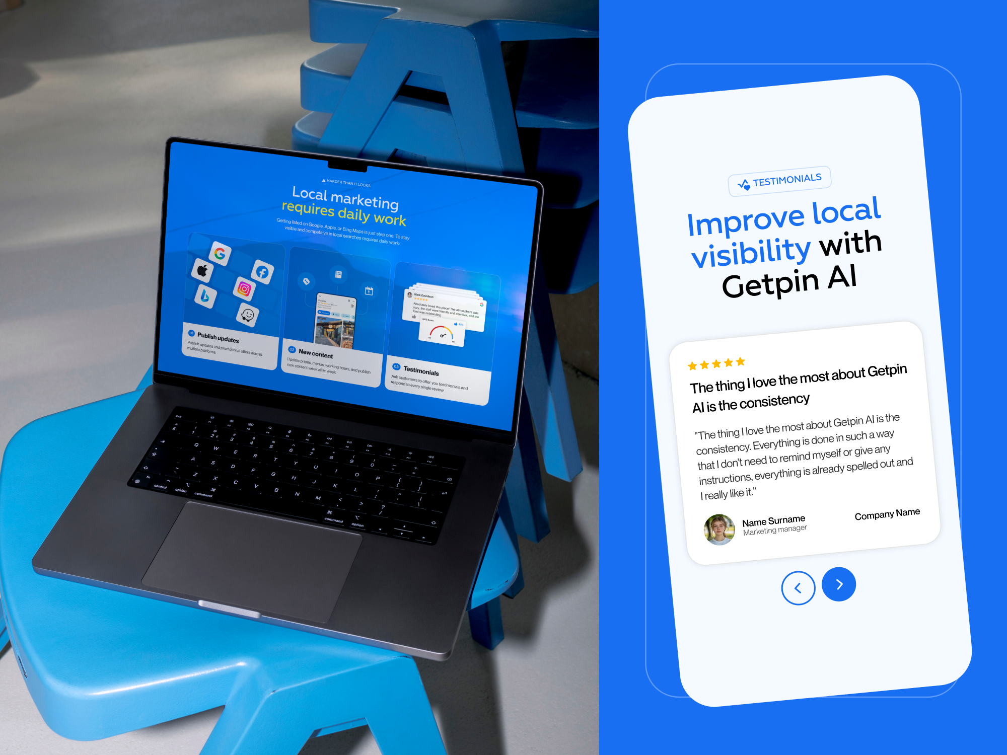 Getpin | AI Marketing SaaS Website ai b2b figma framer landing page redesign responsive design saas startup ui ux webdesign webflow website website design wordpress