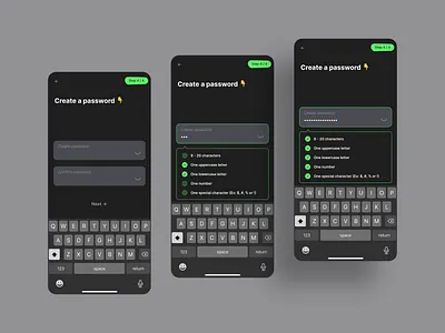 Create Password UI app create password design mobile product design ui ux