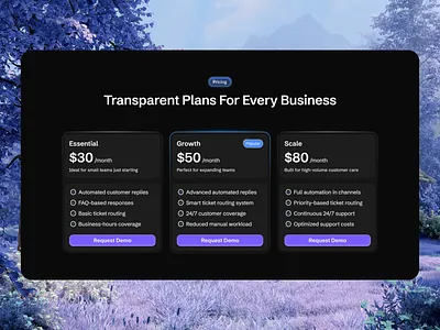 Pricing Section💸 design developer development framer framer design framer designer framer developer framer development framer website graphic design landing page pricing pricing section ui uiux web design web development website website design website development