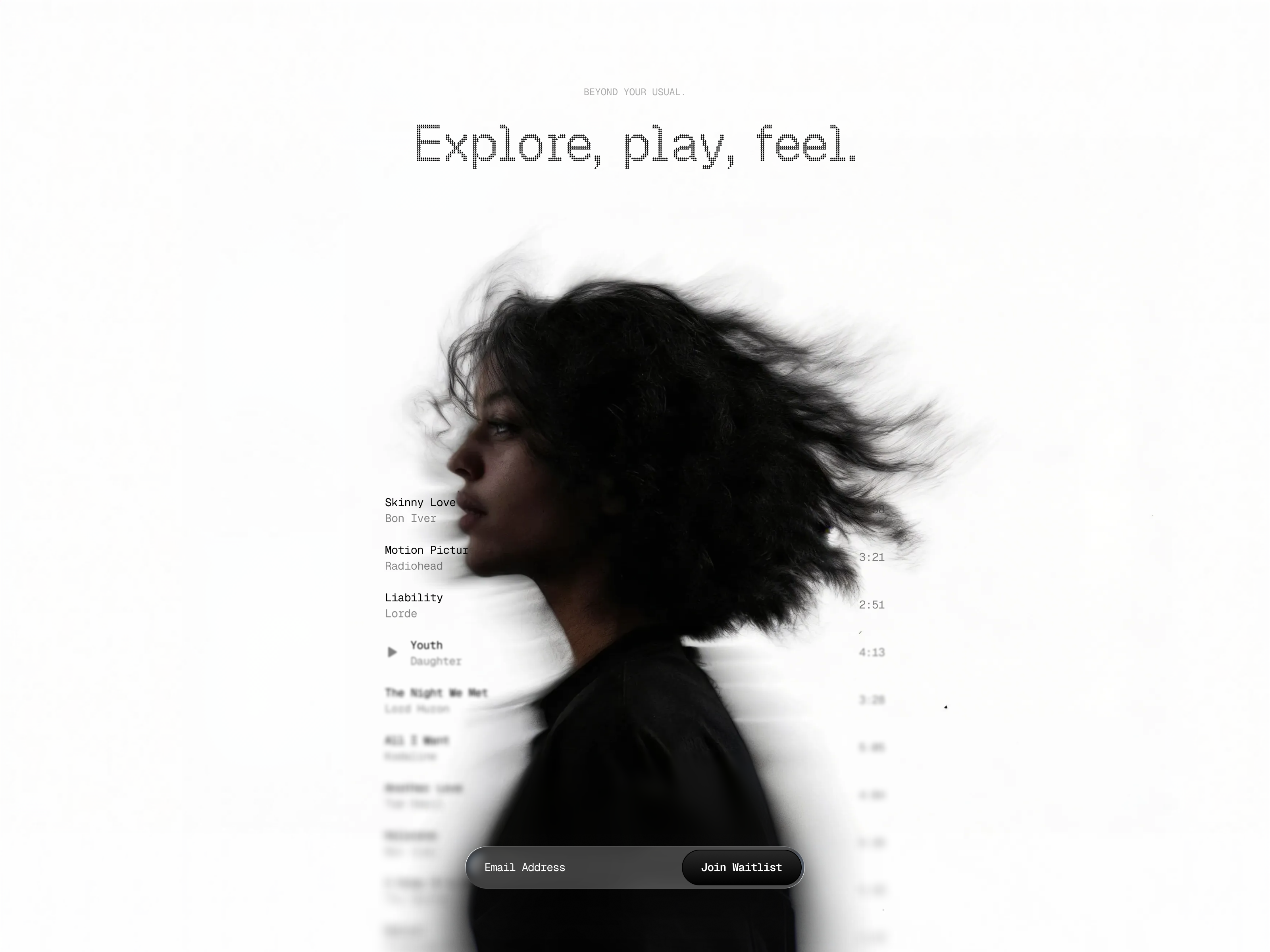 Music Explorer. ai app blur branding clean design explorer illustration logo minimal minimalism mobile music playlist ui ux