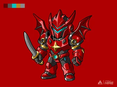 Blood Knight cartoon character character design character illustration concept character game scifi knight mecha robot warrior