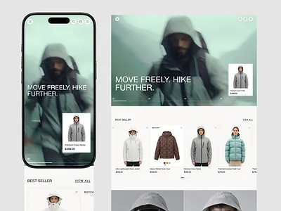 E-Commerce - Web Design b2c ecommerce fashion interface landing page outdoor product design uidesign uiux web design