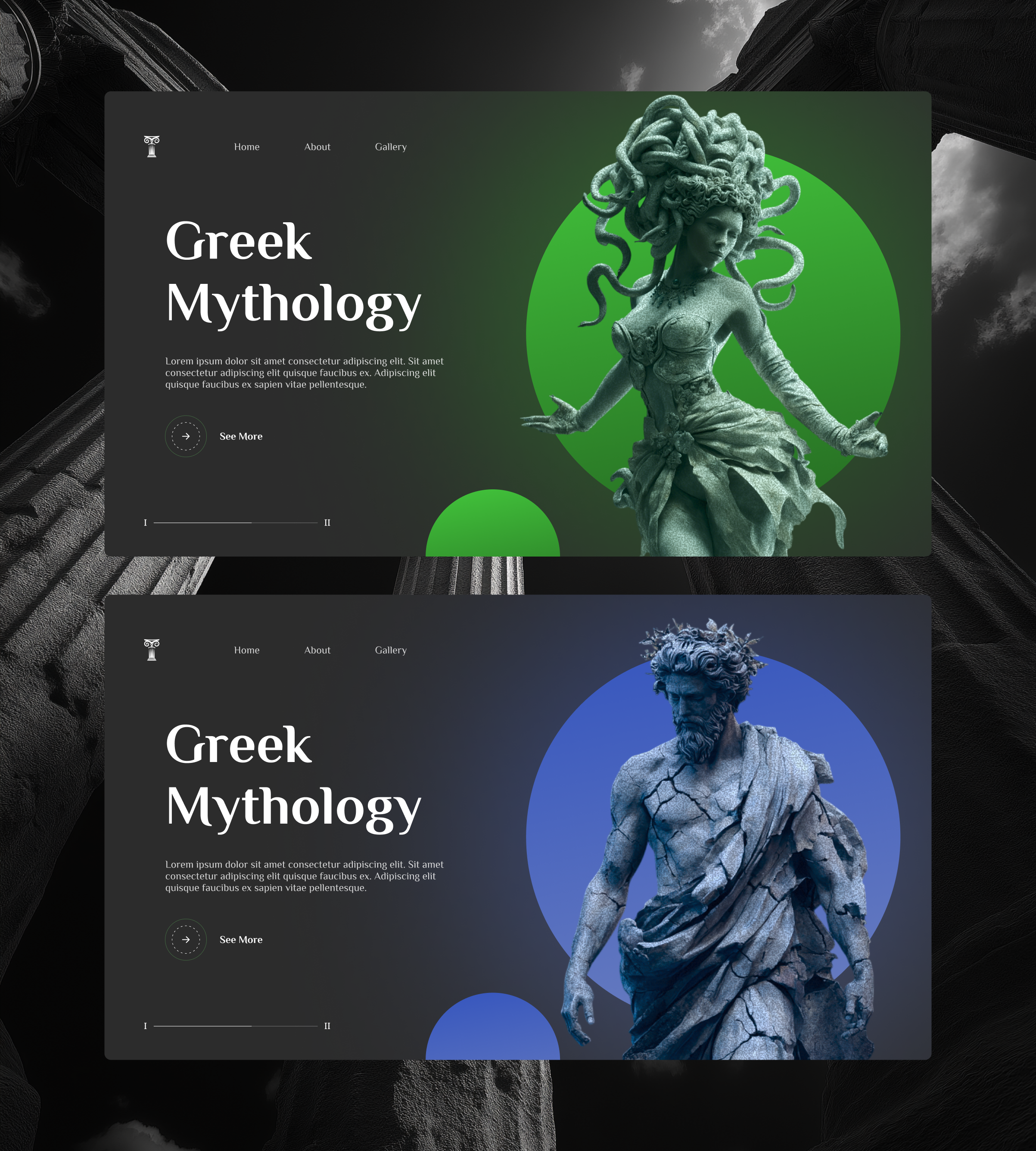 Example of Greek Web UI