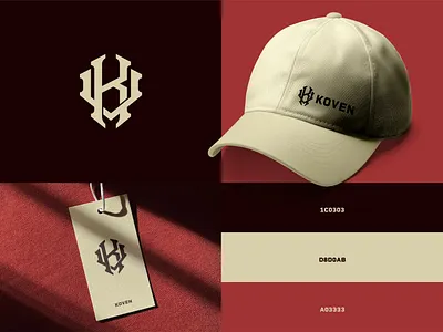 KV Monogram Modern Vibe ─ Applied on Hats and Tag branding color palette design font font type graphic design hand lettering hats identity initial logo letter mark lettering logo logo design logo letter logo type mockup monogram monogram logo tags