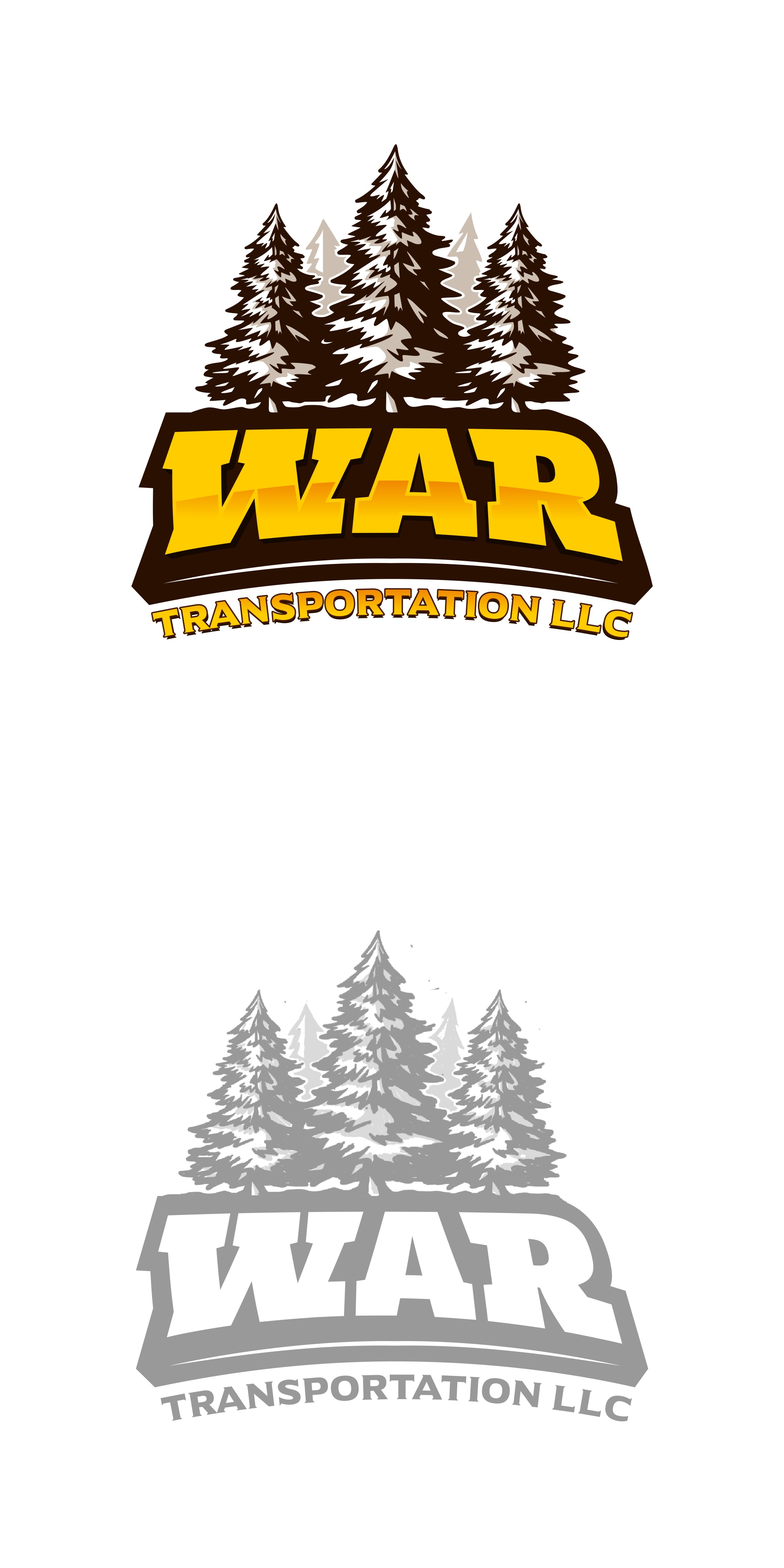 Design Project - W.A.R. Transportation LLC branding business cartoon design forest illustration isolated logo transportation tree ui vector vehicle white