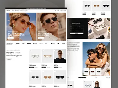 LUMIÈRE™ - Sunglasses Landing Page clean cleanui design ecommerce emura studio eyewear fashionwebsite luxurybrand modernui saas saasdesign shopify ui uidesign ux uxdesign uxui web design webdesign website
