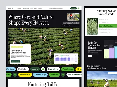 Growvia - Agricultural Technology Company agency agriculture biotech company energy farming food framer harvest landing mangament page platform technology ui webflow website wordpress
