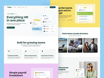 Zapeo - HR SaaS Website Design b2b website conversion design dashboard design system homepage design hr managment hr platform hr tech interface design landing page modern web design payroll system product design responsive design saas startup website ui design ux design web design website design