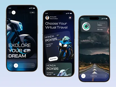DriveDream – Virtual Bike Showcase App b2b biking crm cycle store cycling mobile app cyclist ebike electric bike ev app mobile app mobile app design motorcycle rental app smart smart bike app software tracking app virtual reality virtual tour vr