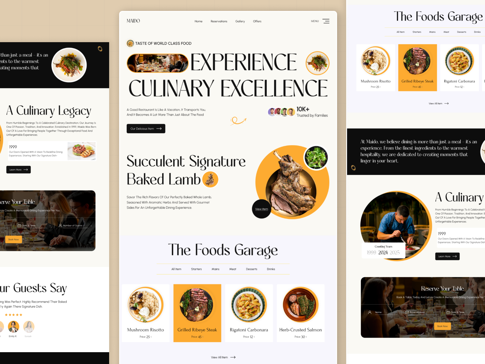 Maido – Fine Dining Restaurant Website UI bricks builder elementor fine dining food website landingpage design luxury website minimal website raddito responsive website restaurant restaurant website uiux web design agency wordpress