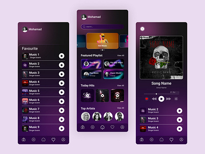 Music App graphic design ui