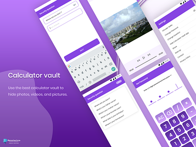 Calculator Vault dribbble shots ui