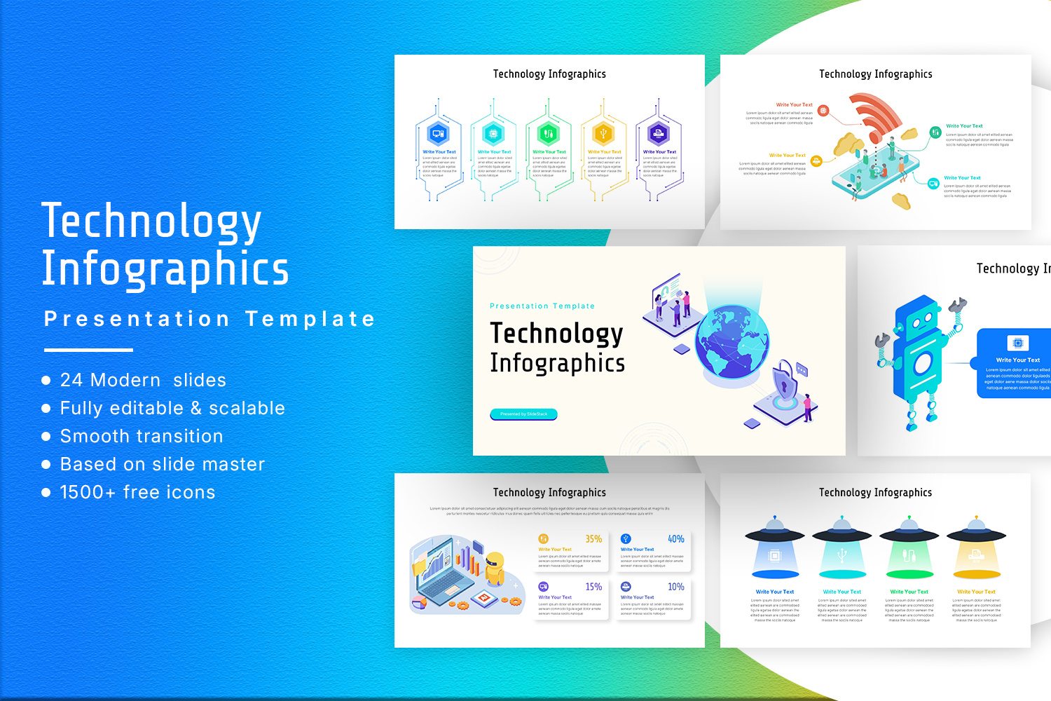 Technology Infographic Presentation Template business charts clean data design diagrams digital editable infographic layout modern presentation process professional simple slides tech technology template visuals