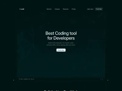 Hero Section Design - Ai Coding agent website agentslandingpage agentswebsite ai animatedwebsite cleanui codingagentwebsite codingwebsite darktheme darkwebsite landingpagedesign modernwebsite simpledesign ui uidesign ux webdesign website