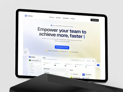 Tasklyn - SaaS & Project Management Dashboard UI Kit admin panel app design clean interface collaboration tool creative agency dark mode dashboard ui digital product framer template minimal design productivity app project management saas design software design task management ui kit user interface ux design web design webflow template