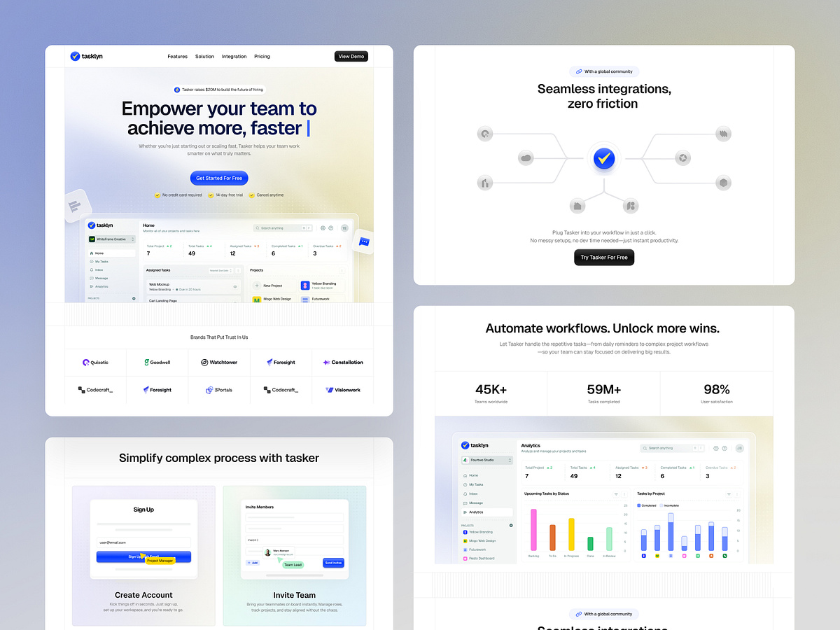 Tasklyn - SaaS & Project Management Dashboard UI Kit Image 0