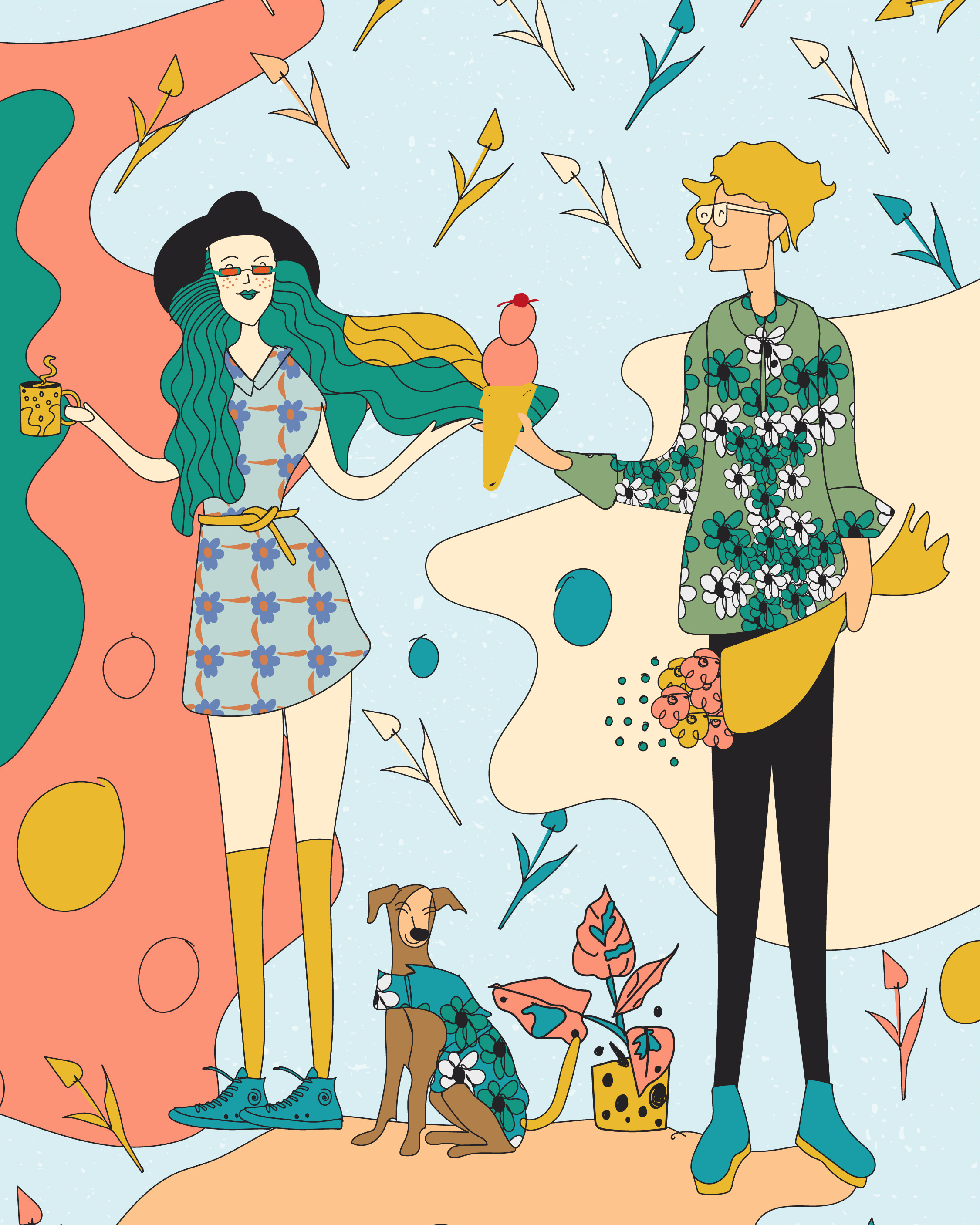 Spring Illustration art fashion flat graphic design illustration vector