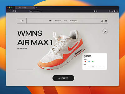 Nike Landing page concept animation branding hero section landingpage shoe ui