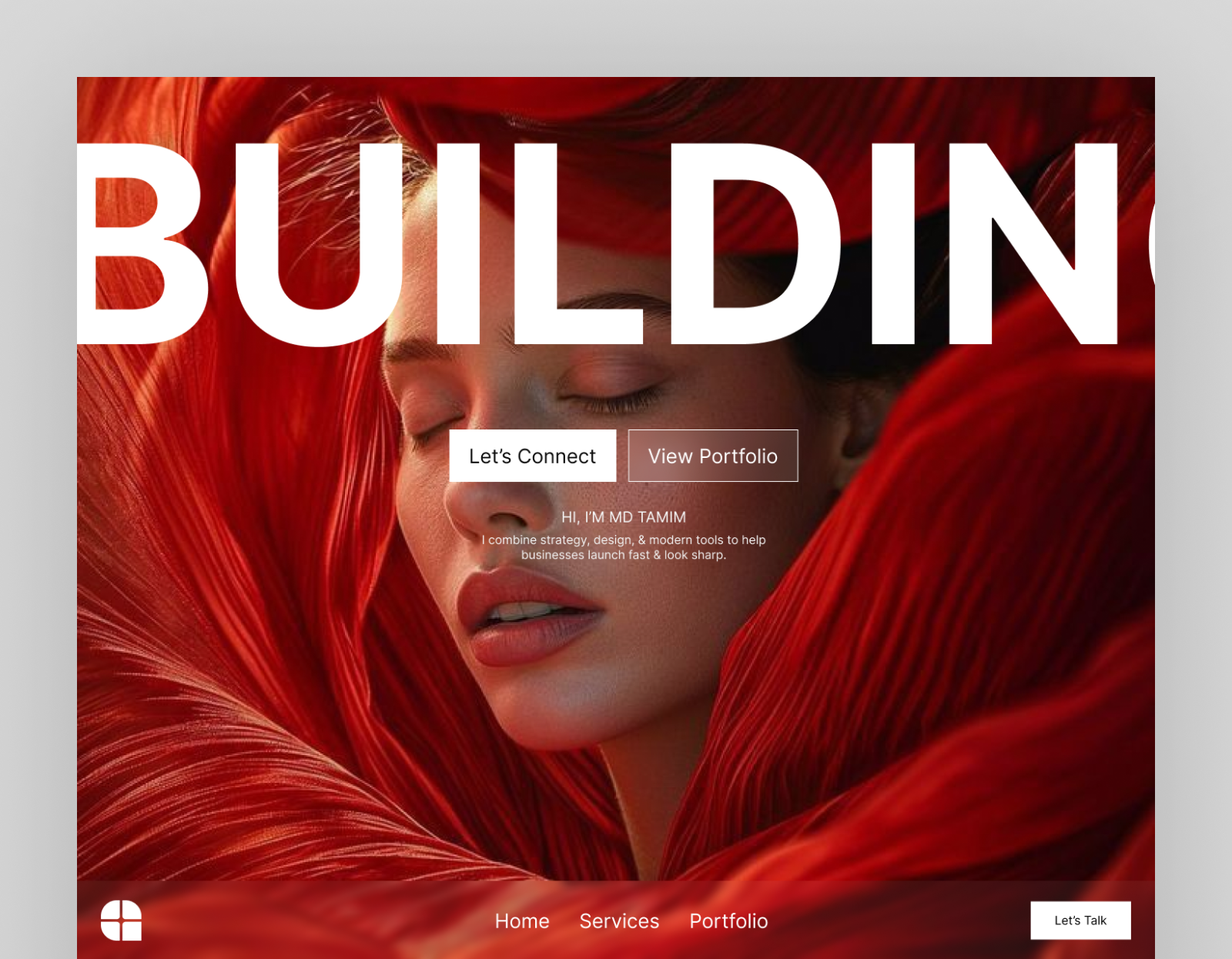 Creative Designer Personal Website Concept art director bold ui branding website creative portfolio creative web designer portfolio digital portfolio figma design graphic design homepage design landing page minimal layout modern ui personal website portfolio website red theme ui design ux design web design web ui