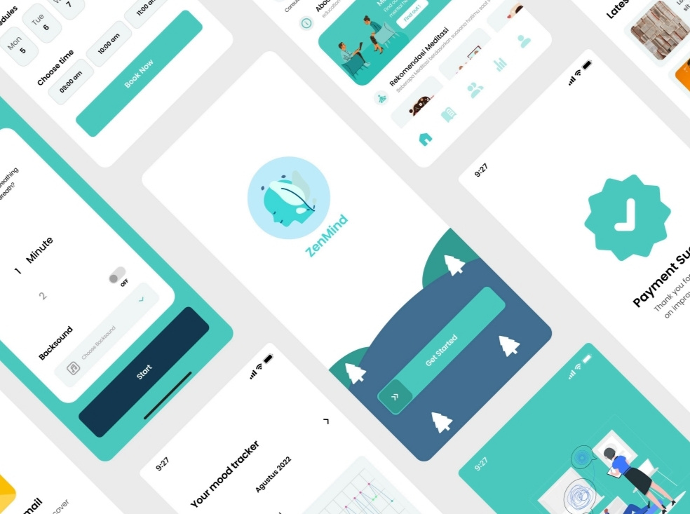 ZendMind - Your Relaxation Companion clean design figma health app mental health mobile app mobile ui ui wellness