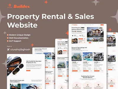 Buildex – Smart Property Platform. architecture cleandesign crypto landing page design interface landing landing page design landingpage landingpagedesign modern productdesign property propertylisting realestate realestateapp realestateui realestatewebsite responsiveweb uiux webdesign