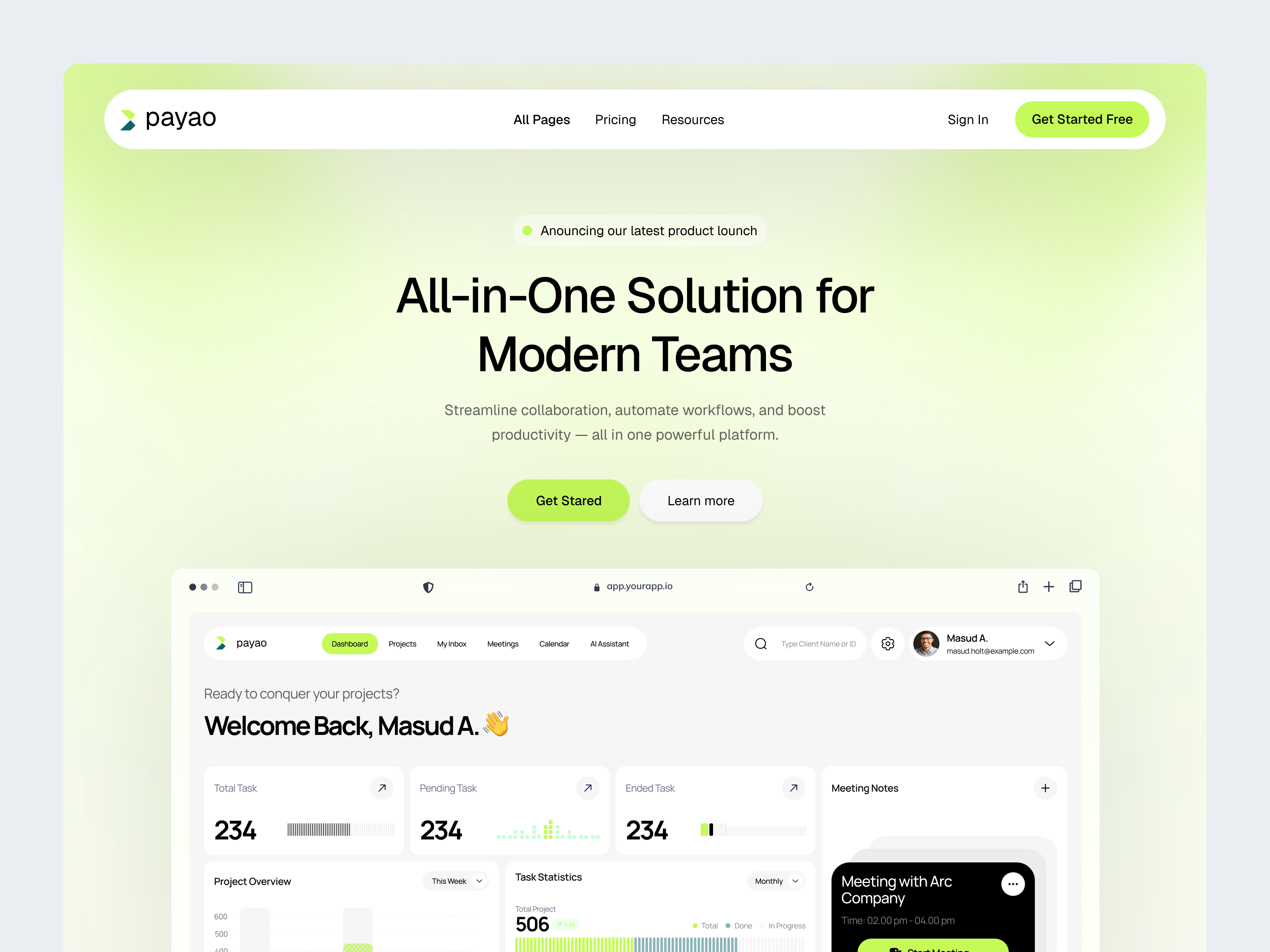 Payao Saas Website Design dribbble finance homepage landing page product saas ui web design website website design