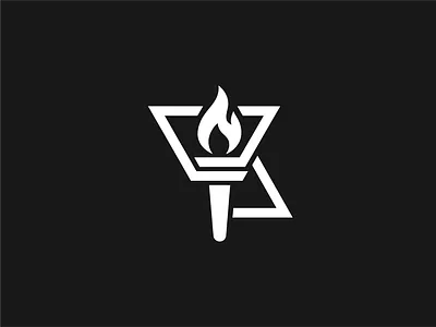 Modern Geometric Torch & Flame logo design. Minimalist branding. abstract logo black and white logo bold logo brand identity branding kit business logo company logo corporate logo creative logo custom logo graphic designing logo design logo redesign luxury logo minimalist logo modern logo professional logo simple logo sports logo startup logo