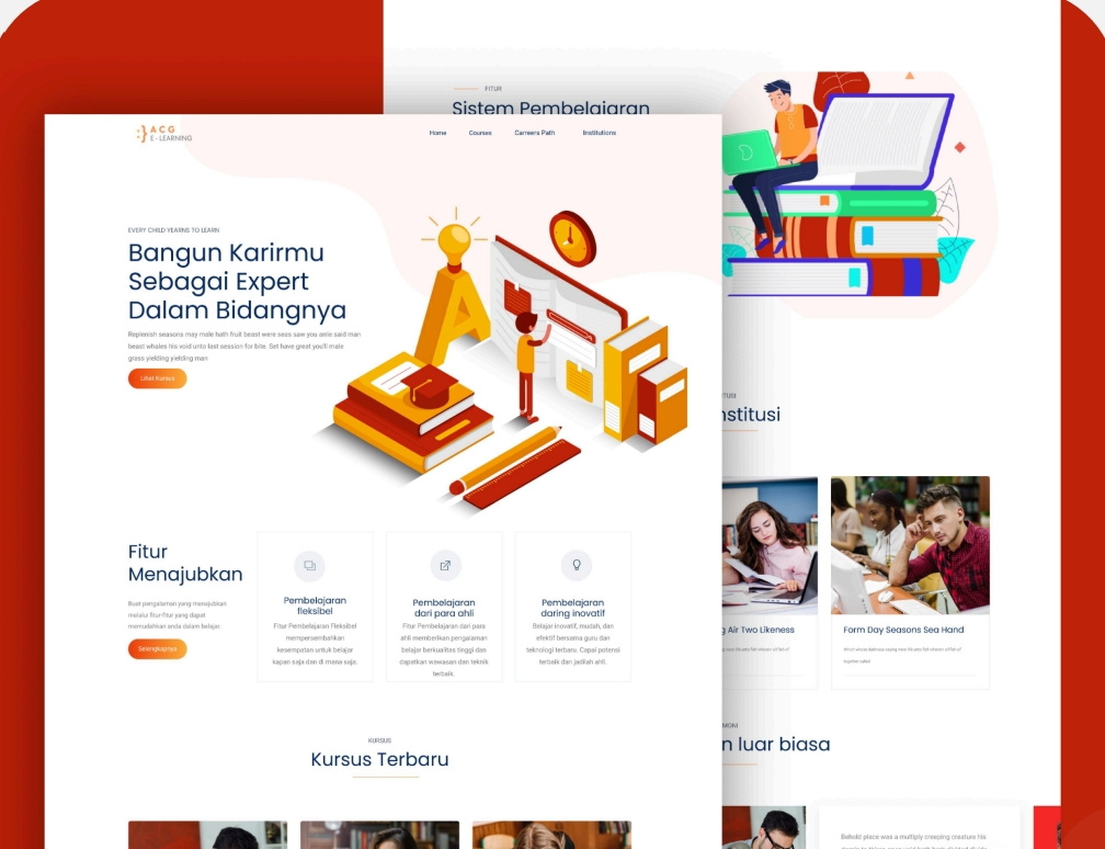 ACG E-learning - Your Gateway to Tech Skills app learning course platform dashboard education landing page ui web design website design
