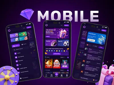🕹️Ultimate Mobile Gaming Experience betting casino casino dashboard casino design casino interface casino mobile app casino template casino ui gambling gambling design gambling interface gambling web igaming live casino mobile app mobile casino mobile game mobile responsive online casino slots game