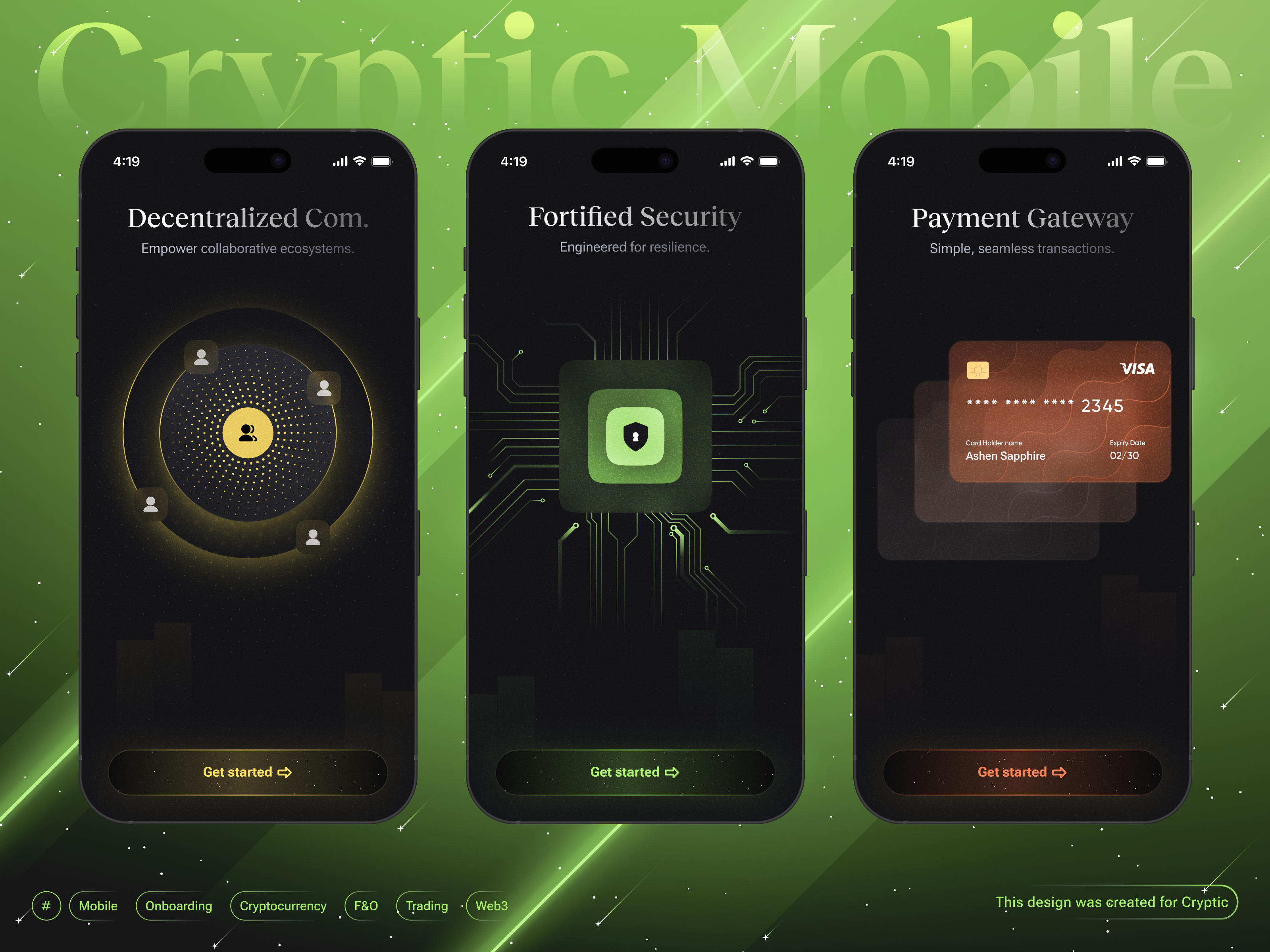Crypto mobile app - Onboarding screens