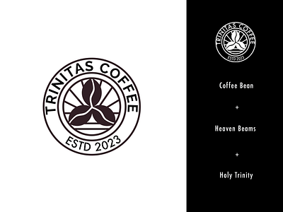 Coffee Logo Concept black branding catholic coffee coffee bean holy trinity logo logo design trinity white