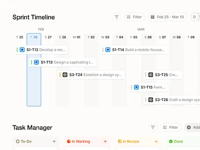 Baxso - Project Management Dashboard clean ui complex ui dashboard kanban light mode management project management saas task management web app