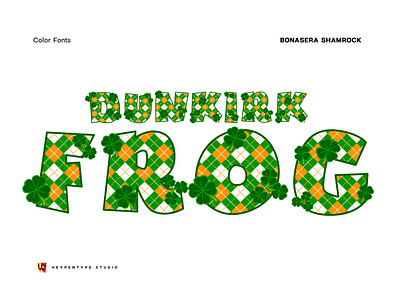 Typographic Design, Bonasera Shamrock Color Font tartan pattern