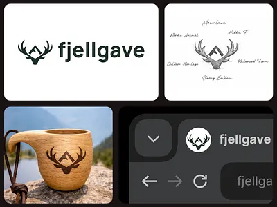 Fjellgave - Outdoor Brand Logo Design adventure logo antlers brand identity brand identity designer branding business logo design graphic design graphic designer for logo letter f logo logo design mark minimal logo mountain mountain peaks outdoor brand logo outdoorlogo outdoors