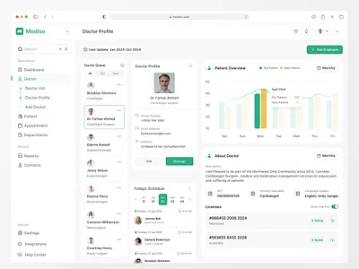 Mediso -Doctor Profile UI admin dashboard appointment system clinic dashboard dashboard ui healthcare dashboard hospital management dashboard medical crm dashboard medical dashboard patient management dashboard saas dashboard