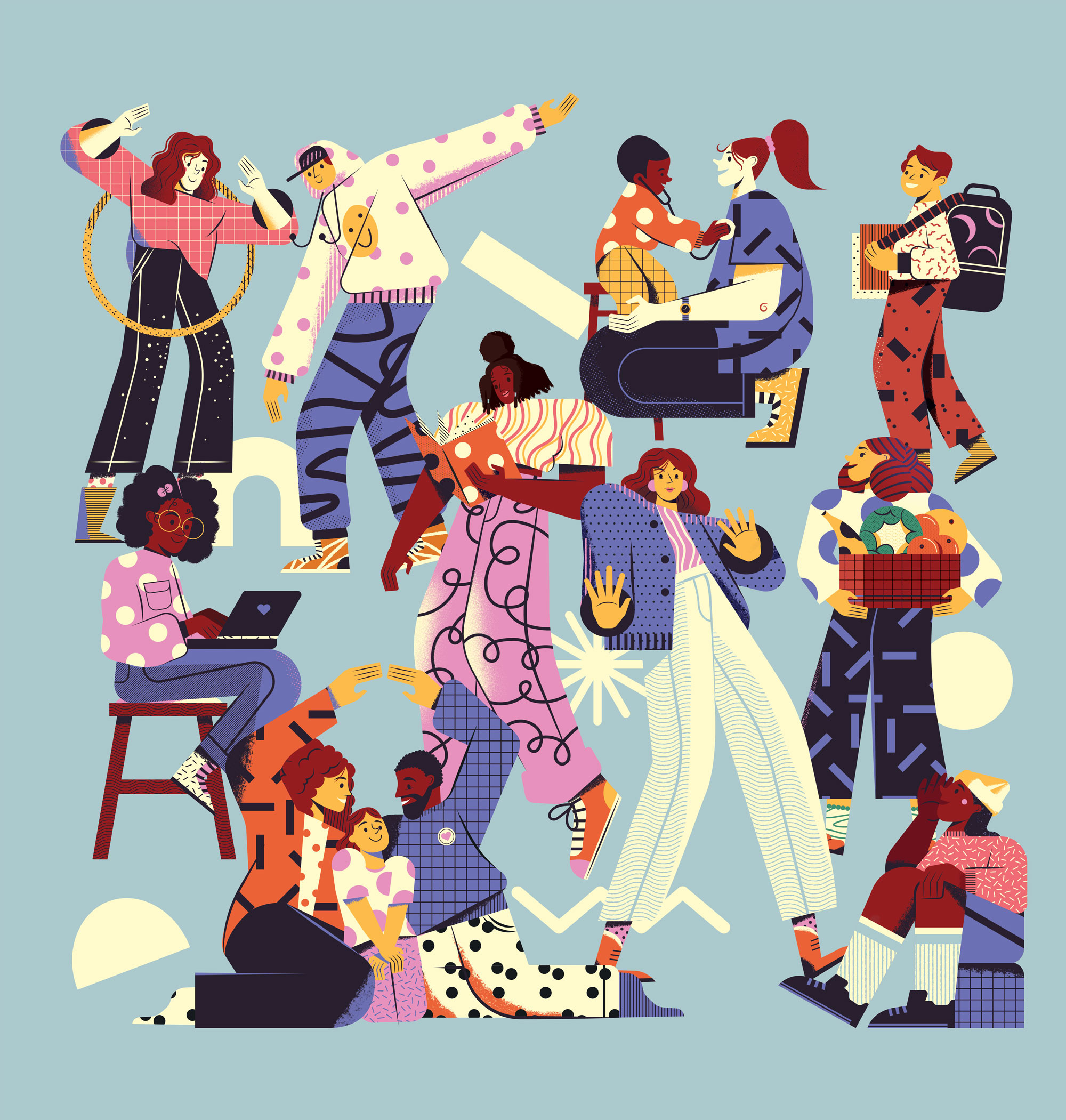 Children's Rights character children digital family folioart illustration maite franchi parenting