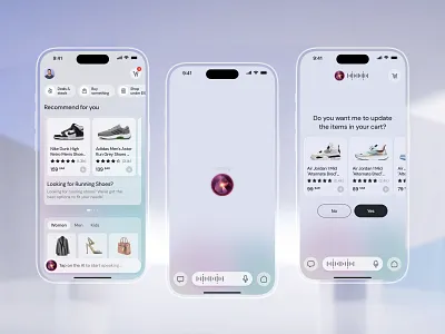 Ecommerce Mobile App UI | AI Shopping Assistant | eCommerce App app designer app ui app ui ux e commerce mobile app ecommerce ecommerce app ecommerce ios app ecommerce mobile ios ios app design mobile app mobile app design mobile app designer mobile app ui mobile app ui ux mobile ecommerce app mobile shop shop shopping app voice assistant