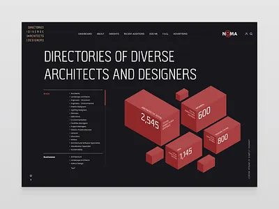 Directories of diverse architects and designers branding graphic design ui