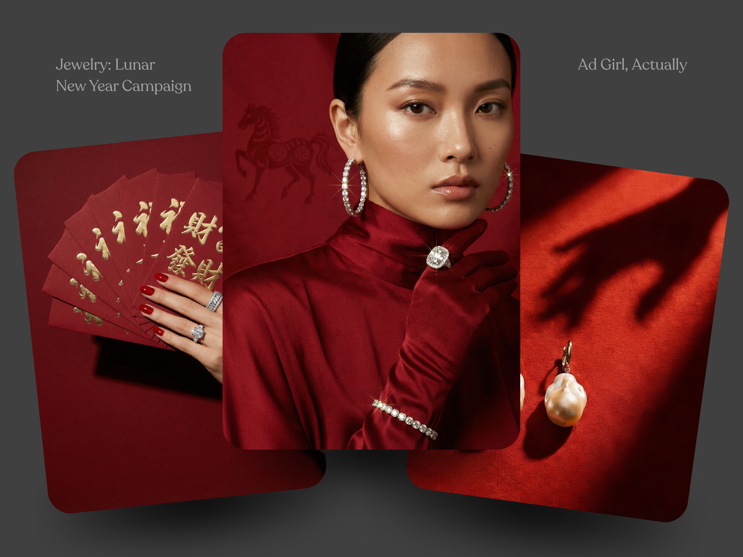 Seasonal campaign for Lunar New Year 2026 (Jewelry) ai content branded content branding content design graphic design illustration seasonal content