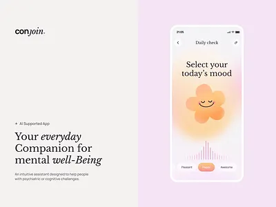 Mood check | Health Care App ai assistant mental health app micro interactions mobile ui mood tracker motion graphics ui animation wellness app