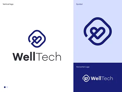 WellTech logo ai beauty tech branding cosmetics digital platform heart logo logodesign logodesigner mark market research personalized diagnosis recommendation engine search system skincare symbol well being