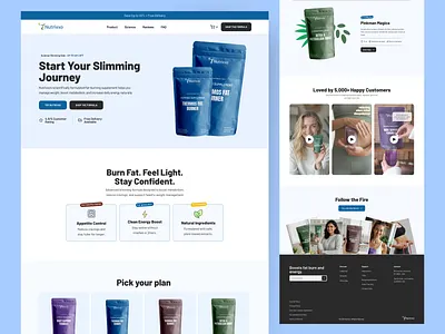 Nutrivxo — Slimming Supplement Website Landing Page ecommerce fitness fitness website health supplements health website healthcare product landing landing page multi vitamin nutrition nutrition landing page online store seative supplement supplement website website wellness ecommerce