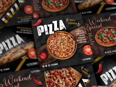 Pizza social media post pack branding design fb post food food post graphic graphic design insta post modern design pizza post pizza. post restaurant restaurant post social social media post