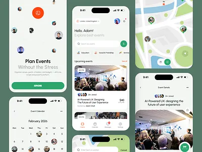 Event Management Mobile App adom app app design app ui booking app design event event app event booking app event management app meetup ui ux