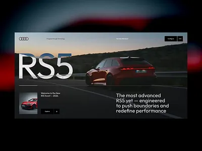 Audi RS5 • Website Animation animation audi automotive car concept design hero homepage intro motion moyra transition ui ux vehicle webdesign website
